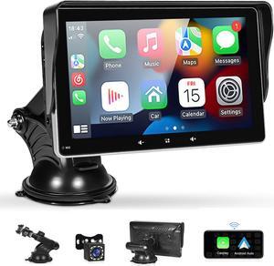 Carplay Screen for car, 7 inches Car Play Screen with 1080P Backup Camera, Apple CarPlay and Android Auto Automatic Multimedia Player with Mirror Link/USB/AUX/5.2 Bluetooth/Navigation/Voice Control