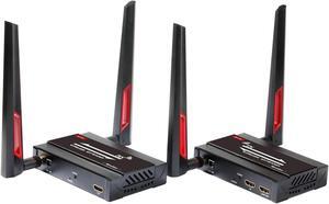 Mirabox Wireless HDMI Extender Kit Supports 1080P Full HD 656FT/200m Wireless HDMI Transmitter and Receiver with HDMI Loop-Out and IR Remote Control for DSLR Camera Projector Laptop Church Home Office