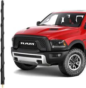 KSaAuto 16 Inch Antenna for 2009-2024 Dodge RAM 1500 2500 3500 Classic Warlock, Dodge RAM 1500 Accessories, Flexible Spiral Rubber Car Truck RAM Antenna Replacement Upgrade for FM AM Radio Reception