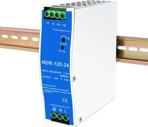 24Vdc Power Supply NDR 120W;Dual Output (Input:100-240VAC,Output:24VDC,50/60HZ) Power Supply Switch Switching Converter DC (24V 5A)
