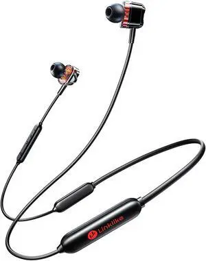 Linklike H26 Pro Neckband Bluetooth Headphones, Stereo Deep Bass Wireless Earbuds with 4 Drivers, 50H Playtime, Lightweight and Comfort Fit, IPX7 Waterproof,AI-Enhanced Clear Calls for Sport, Working