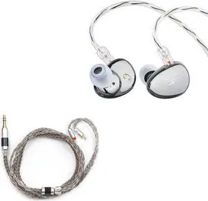 Linsoul SIMGOT EA500 LM in Ear Monitor + Tripowin Zonie 16 Core Silver Plated IEM Cable(2pin-0.78mm, 3.5mm, Grey)