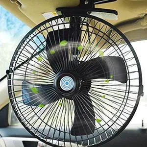 MACHSWON 12/24V Dashboard Electric Vehicle Car Van Truck Boat Clip-On Fan 2 Speed Airflow 10" 24V CLIP ON CAR OSCILLATING FAN 2M CABLE SPEED CONTROLLER TRUCK VAN COOLING