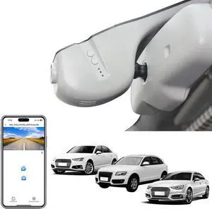 Mangoal 4K Dash Cam Custom fit for Audi (Model B Gray) A4 A6 Allroad A3 A5 A6 Q5 A8 S8 A7 S5 Q3 S3 S7, Integrated OEM Look, UHD 2160P Video, G-Sensor, Loop Recording, WiFi and Free App, 128GB Card