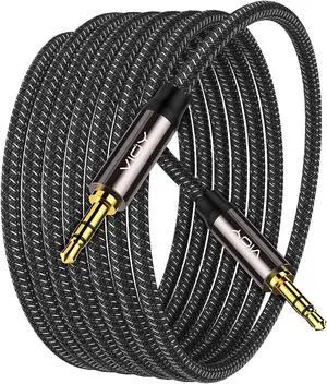VIOY Aux Cable [20FT, 5PACK] 3.5mm Male to Male Braided Auxiliary Cord Compatible with Headphone, Smartphone, Home/Car Stereo, Speaker, Echo & More