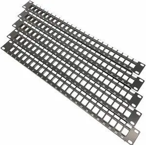 Metamas Lab - 5 Pack Rackmount or Wall Mount 24 Port UTP Keystone Patch Panel (Unshielded Blank Patch Panel for Keystone Jacks UTP Keystone Panel) - Black