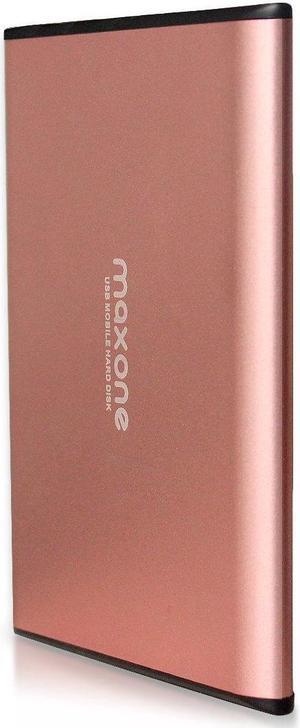 Maxone 500GB Ultra Slim Portable External Hard Drive HDD USB 3.0 for PC, Mac, Laptop, PS4, Xbox one - Rose Pink
