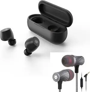 MINDBEAST Super Bass Earbuds Noise Cancelling Wireless and Wired Set, Prime, Amazing Sound Effects