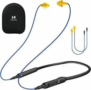 MIPEACE Bluetooth Earplug Headphones, Neckband Ear Protection Work earbuds-29db Noise Reduction Safety Headphones with Replacement Buds,19+Hour Battery for Lawn Mowing DIY(Blue)