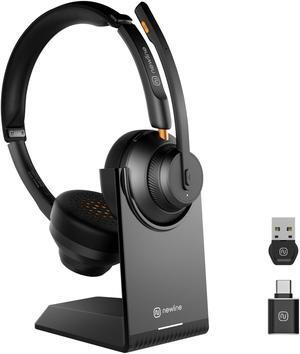 N newline Wireless Headsets AI Noise Cancelling Conferencing Headset for Office with Mic, PC, Mobile Phone, Suitable for Zoom, Teams, Skype, Webex, Google Meet, Microsoft Teams, etc