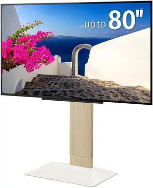 WALL V3 Low Type | Sleek Japanese 32-80 Inch Universal Wall-Side TV Stand Adjustable Mount, No Drill | White Oak