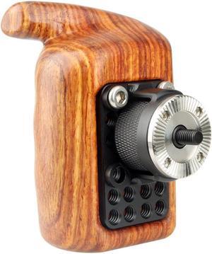 NICEYRIG Rosette Wooden Handle Grip (M6 Thread Diameter 31.8mm) Applicable for Nikon Sony Canon Camera Camcorder Cage Rig Shoulder Mount Support Rig (Left Side)