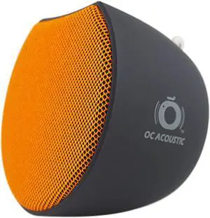 OC Acoustic Newport Plug-in Outlet Speaker with Bluetooth 5.1 and Built-in USB Type-A Charging Port (Orange/Black)