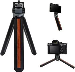 POYINCO Mini Tabletop Tripod Portable iPhone Tripod 1/4""-20 Mounting Screw and Folding feet, Damping fine Adjustment 150deg,Fits for Selfie Stick, Camera Perfect for Photography Vlogging and YouTube.