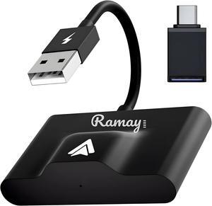 RAMAY Wireless Android Auto Adapter for OEM Factory Wired Android Auto Cars Easy Setup Plug & Play AA Cars- Wireless Android Auto Dongle for Android Phones Converts Wired Android Auto to Wireless