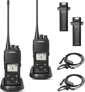 SAMCOM 3000mAh Two Way Radios Long Range Rechargeable High Power, Walkie Talkies for Adults Commercial Programmable Heavy Duty 2-Way Radios UHF Handheld Radios Walkie Talkies with Earpieces, 2 Packs