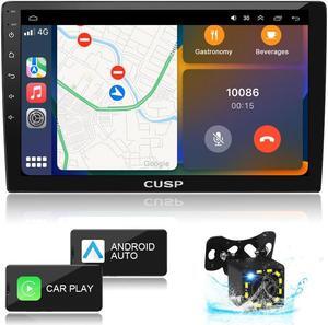 CUSP 9 Inch HD Android Car Stereo Radio Universal Double Din with GPS Wireless Apple Carplay & Android Auto car in-Dash Navigation GPS Units Bluetooth Multimedia Player Head Unit Tablet Ccase