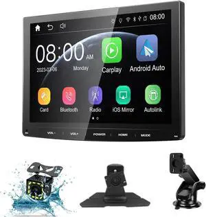 Y-METDRIVING 7" Wireless Apple Carplay Screen for Car, Bluetooth Touchscreen Portable Car Audio Receiver with Android Auto,FM Tramission,AUX,TF,Mirror Link for All Vehicles
