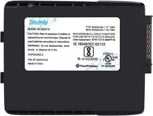Sicimly 4620mAh Replacement Batteries fit for Zebra for Symbol TC77 TC70 TC75 TC72 TC70X BT-000318 82-171249-01 82-171249-02 BTRY-TC70X-46MA1-01 BTRY-TC7X-46MA2.