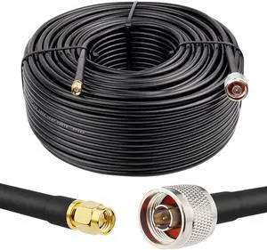 MOOKEERF SMA Male to N Male Cable 200ft KMR240 SMA to N Cable Low Loss Type N to SMA Cable 50 Ohm