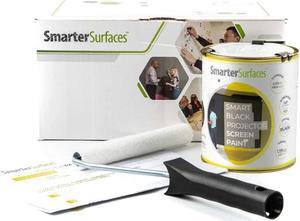 Smarter Surfaces Black Projector Screen Paint 48ft2 | HD 4K 8K Projections for Home Theater & Gaming | for Laser and Ultra Short Throw | Designed for Dark Rooms (Gain Value 0.1)