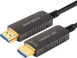 SOEYBAE 8K Fiber Optic HDMI Cable 50ft/15m, HDMI Cable 2.1 Support 8K@60Hz, 4K@120Hz, 48Gbps, eARC, HDCP2.2,PS5