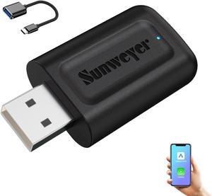Sunweyer 2024 Latest Wireless CarPlay & Android Auto Adapter 2 in 1 Auto Connect Box, Supports Online Updates Wired to Wireless for Cars from 2015 & iPhone iOS 10+