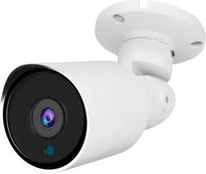 Tennoz 5MP Security Camera 4-in-1 TVI/CVI/AHD/CVBS 960H Surveillance Bullet Camera Outdoor Indoor, 2.8mm Lens, 105deg Wide Angle, 98ft Night Vision, IP66 Waterproof, Aluminum Metal Housing (White)