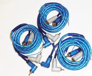 The Electronics PowerHouse TEP Installer 3 Pack RCA Audio Cable Cables 6 Feet Right Angle with Amplifier Remote Wire
