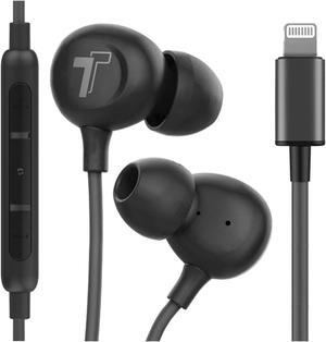 Thore Compatible with iPhone Earbuds (Apple MFi Certified) Lightning Connector in-Ear Earphones (V60) Wired Headphones with Microphone for iPhone 14 Pro Max/13/12/11/XR/Xs - Black