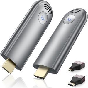 Wireless HDMI Transmitter and Receiver, Plug & Play Portable 2.4G/5G Wireless HDMI Extender Kit for Streaming Video and Audio to Monitor from Laptop/PC/TV Box/Projector