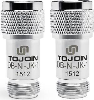 TOJOIN DC Block in-Line N Type Male to Female RF Coaxial Adapter 50MHz-6000MHz with 0.4dB Insertion Loss, 40-60 Ohms Impedance Connector Blocks DC Voltage from Your Radio or RF Test Equipment 2 PCS