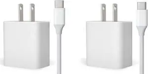 30W USB-C Charger & Cable Compatible with Select DJI Devices - Fast Charging Power Adapter - 6 Foot (2-Pack)