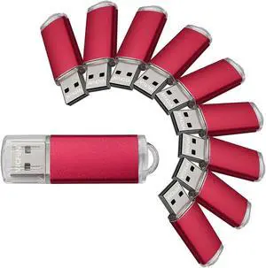 VICFUN 10pcs 8GB USB Flash Drive 8G USB 2.0 USB Drive Thumb Stick, Red