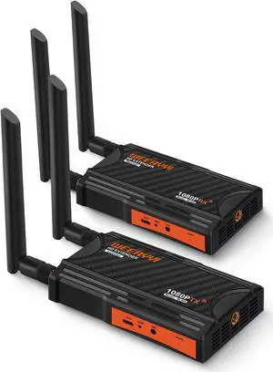 Weeryyi Wireless HDMI Transmitter and Receiver, Wireless HDMI Extender Kit with Loop-Out, IR Support, 2.4/5.8GHz 1080P Full HD 820ft/250M, for DSLR Camera Projector Laptop Church Home Office