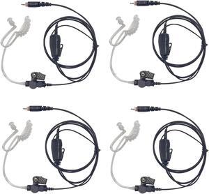 WODASEN 4 Pcs CLP1010e Earpiece CLP1080e Earpieces Acoustic Tube Radio Ear Piece with Mic PTT Headset for Motorola 1010e 1080e CLP107e CLP1040e CLP1083e CLP446e CLPe446 CLPe Plus Walkie Talkie(4 Pack)