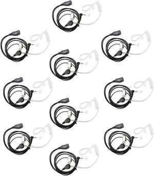 XFOX(r) M1PE1010 PTT Clear Acoustic Coil Tube Earpiece 1Pin 2.5mm Plug FBI Style Earphone with Push to Talk and Mic for Motorola Cobra Walkie Talkie Two Way Radios T6200C T5800 MH230R MT350R etc