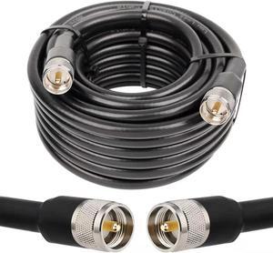 MOOKEERF PL259 CB Coax Cable 50ft, RG8 UHF Male PL-259 Cable 50 Ohm UHF Jumper Cable for CB Radio, VHF Radio, SWR Meter, Antenna Analyzer