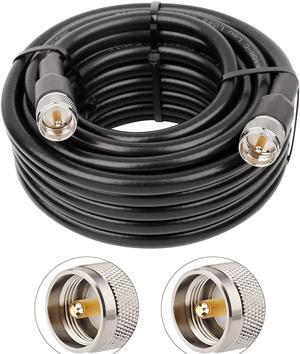 XRDS -RF CB Coax Cable 50ft, KMR 400 UHF Coaxial Cable PL-259 UHF Male Coax Jumper Low Loss 50 ohm Cable for AIS Antenna, VHF Marine Antenna, HAM & CB Radio, Antenna Analyzer, Dummy Load, SWR Meter