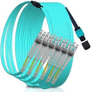 XWYWX 25M/82FT MPO to LC LSZH OM3 12-Core Breakout Cable MPO-LC Multimode MPO/UPC to 12xLC/UPC (6 Duplex) Fanout Fiber Patch Cord Cable Compatible with MTP/8-Core-XNULU341-25