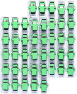 Xunsomten - 100 pcs SC to SC Fiber Optical Coupler SC-SC APC Singlemode (SM) Simplex Fiber Optic Adapter SC Female to SC Female Simplex Single Mode Network Internet Connector Adapter