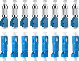 xunsomten-8PC FC Male to LC Female Hybrid Optical Fiber Convertor Adapter & 8PC LC Female to SC Male Hybrid Flange Singlemode 9/125 SM Optical Fiber Adapter Connector