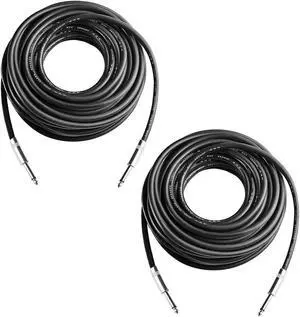 Yoico 2Pcs 25 Feet Professional 1/4" to 1/4" Speaker Cables, Pair 25 ft 12 Gauge 1/4 Male Inch Audio Amplifier Connection Heavy Duty Cord Wire (25ft)