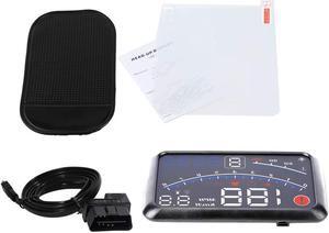 Car HUD, HUD Display Car OBD2 Universal 5.5 inch HUD Display Car Navigation 4 MPH Over Speed Alarm Speedometer MPH/KM/h with Windshield Projection Film 12V