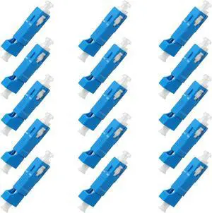 Duogalia 15 Pack Singlemode SC/UPC Male to LC/UPC Female Adapter Fiber Optic Connector FTTH Adaptor Convertor for Visual Fault Locator Single Mode 9/125um Optical Adapter for VFL