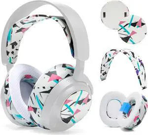 WC Arctis Nova Bundle Pack - Cooling Gel Earpads, Silicone Headband, and Side Speaker Plate Upgrade for Arctis Nova Pro Wireless by Wicked Cushions | 90's White