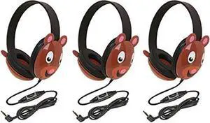 Califone 2810-BE Listening First Stereo Headphone, Bear Motif - Pack of 3