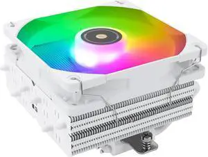 Thermalright SI-100 White ARGB CPU Air Cooler, 6x6mm Heat Pipes,120mm PWM Quiet Fan CPU Cooler with S-FDB V2.0 Bearing, AGHP 3.0 Technology, for AMD AM4 AM5/Intel 1150/1151/1200/1700/2066, PC Cooler