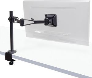 Height Adjustable Double Swivel Monitor Desk Mount Stand for Single Monitor up to 27 inches - VESA Mount Compatible