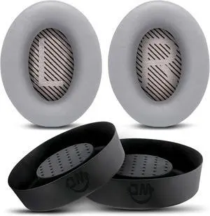 WC Earpads and SweatZ Protective Ear Covers Compatible with Bose QC35 & QC35ii(QuietComfort 35) | Silver & Black